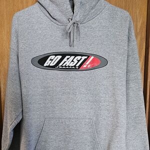 Vintage Y2K Go Fast Sports Hoodie Size Medium RARE Skydiving Base Jumping Racing